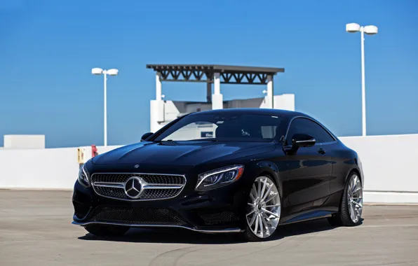 Картинка Mercedes, Sky, Black, Coupe, S-class, W222
