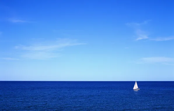 Картинка море, небо, яхта, парус