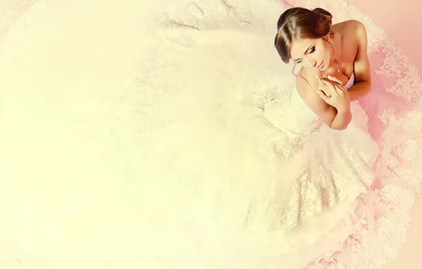 Картинка девушка, макияж, невеста, белое платье