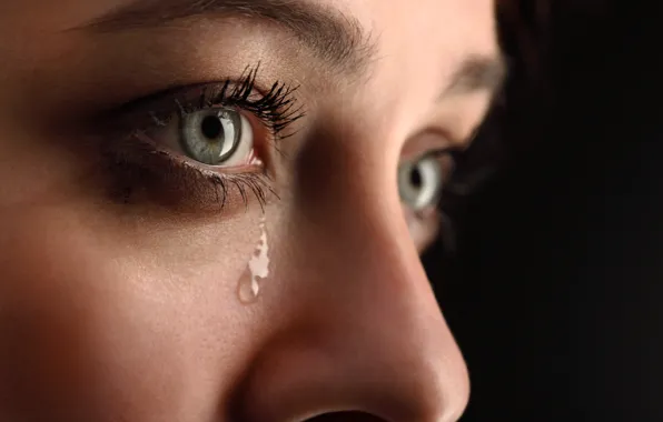 Woman, eyes, tears, crying