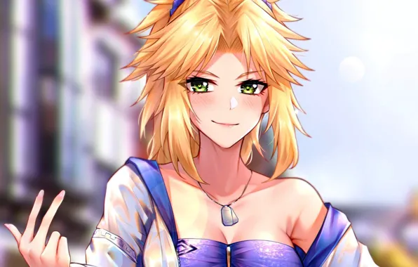 Girl, sexy, cleavage, green eyes, boobs, anime, beautiful, short hair