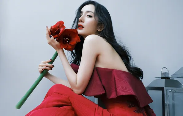 Цветок, актриса, азиатка, милашка, beauty, очарование, asian, actress