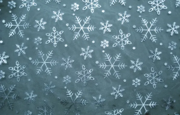 Картинка снежинки, ткань, кружки