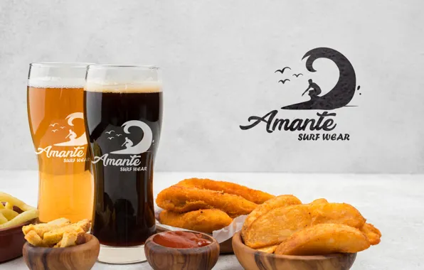 Glass, Logo, Beer, Amante