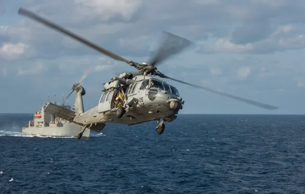 Картинка полет, вертолёт, многоцелевой, «Си Хок», Sea Hawk, MH-60S
