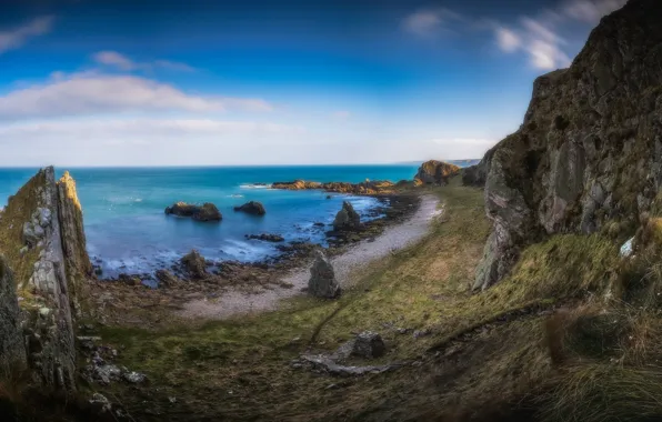 Картинка скалы, побережье, Шотландия, Scotland, Cullen