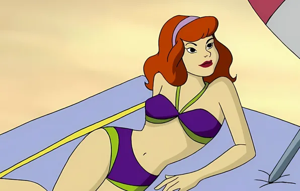 Girl, sexy, red hair, long hair, legs, anime, beautiful, pretty