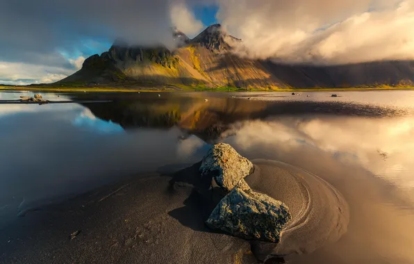 Природа, река, гора, Исландия