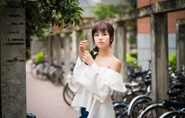 Взгляд, девушка, азиатка