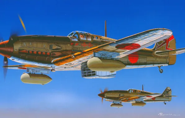 Япония, Истребитель, Ki-61, Боевой самолёт, IJAAF, Ki-61 Hei