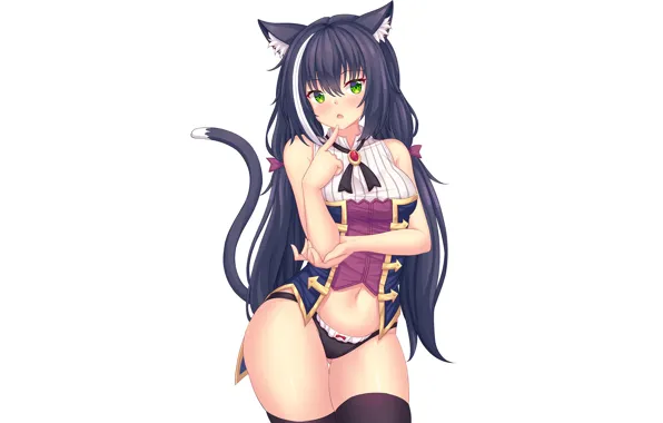 Girl, sexy, lingerie, panties, long hair, boobs, anime, beautiful