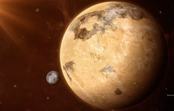 Картинка космос, планета, спутник, арт, dune, Arrakis