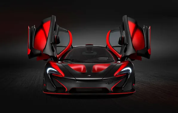 Картинка красный, чёрный, McLaren, МакЛарен, фас