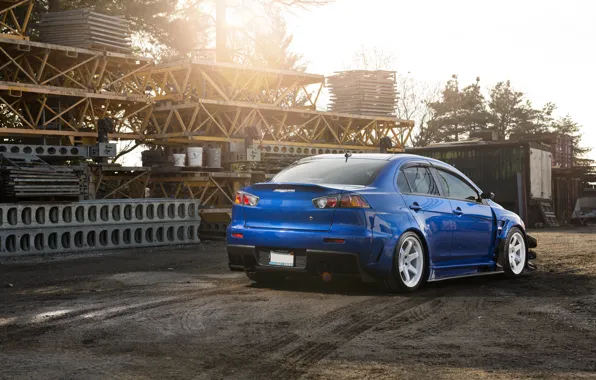 Картинка Синяя, Desktop, Mitsubishi, Lancer, Evolution, Автомобиль, Beautiful, Style