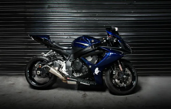 Картинка синий, мотоцикл, профиль, суперспорт, suzuki, bike, blue, сузуки