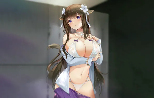 Girl, sexy, lingerie, pantsu, bra, cleavage, panties, long hair