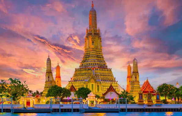 Water, background, monument, buddhism, bangkok, buddhist