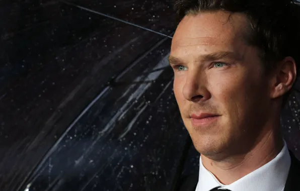 Зонт, мужчина, Бенедикт Камбербэтч, Benedict Cumberbatch, под зонтом, британский актер
