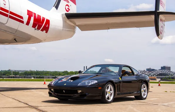 Картинка Ferrari, Black, 550, Maranello, 1996