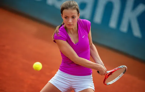 Картинка мяч, теннисистка, ракетка, Paula Smetak