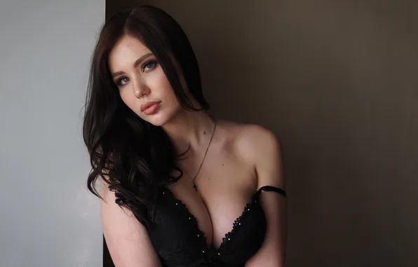 Взгляд, платье, брюнетка, длинные волосы, long hair, pretty, lips, brunette
