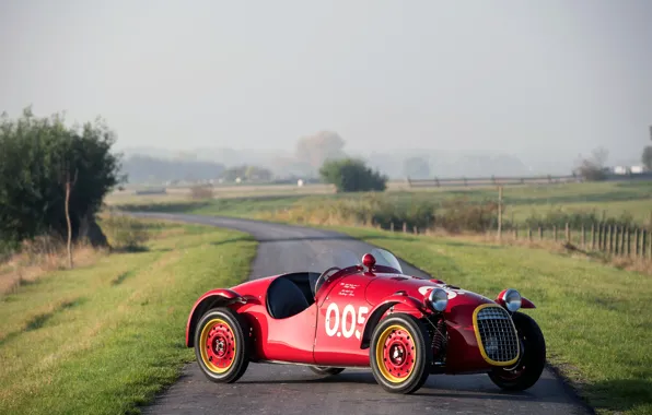Дорога, Утро, Classic, 1950, Classic car, Sports car, Giannini 750 Sport
