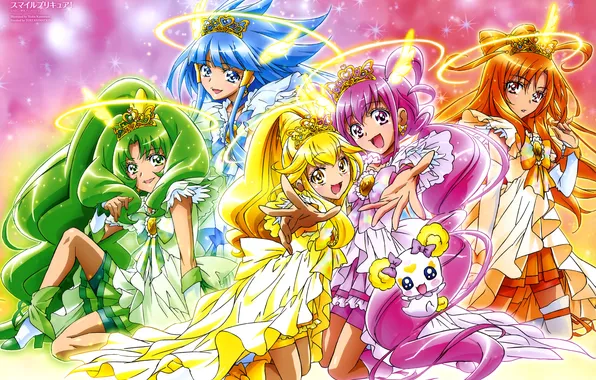 Картинка Candy, Cure Peace, Cure Beauty, Smile Precure!, Precure, Cure Sunny, Magical girl, Cure Happy