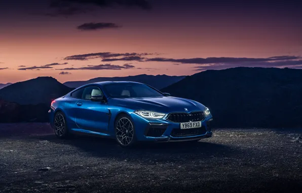 Закат, вечер, BMW, сумерки, Coupe, Competition, UK-Spec, 2019