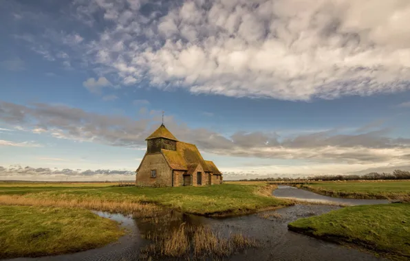 Картинка Англия, церковь, Ромни Марш