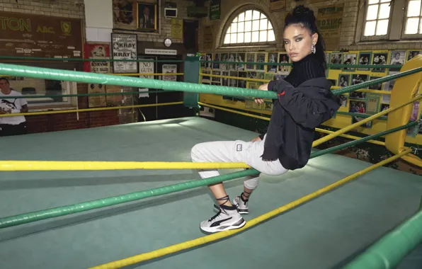 Взгляд, поза, макияж, фигура, Адриана Лима, Adriana Lima, ринг, канаты