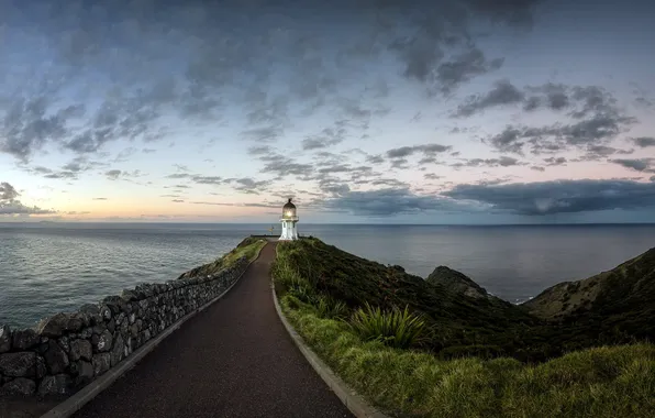 Картинка Sunset, Lighthouse, Northland, Cape Reinga