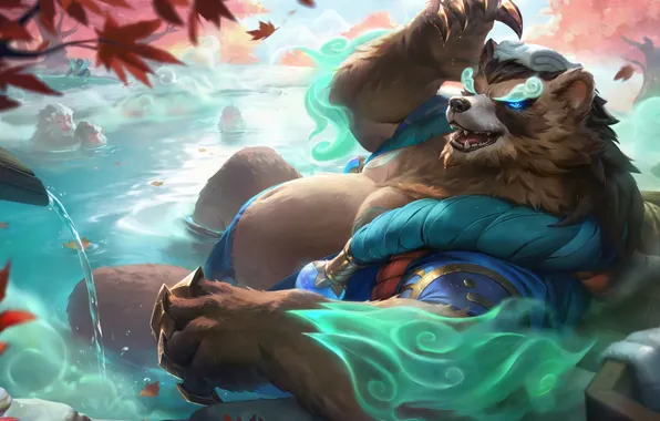 Медведь, когти, game, character, персонаж, пузо, League of Legends, LOL
