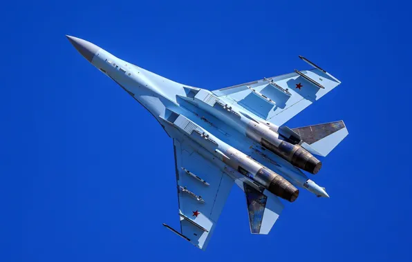 Картинка истребитель, полёт, Су-35, многоцелевой