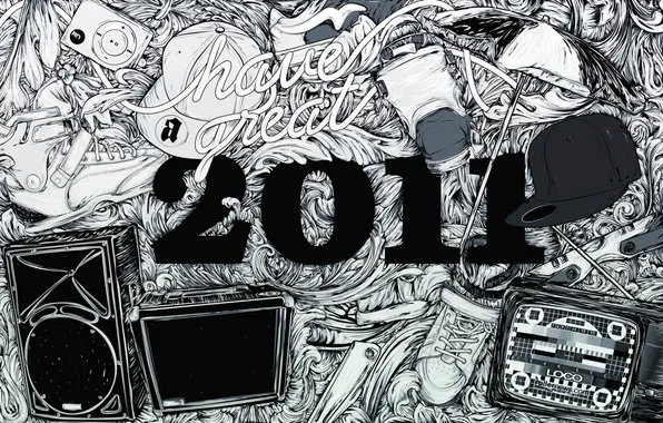 Картинка телевизор, ролики, кепка, год, 2011, loco, usd