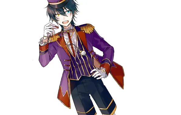 Белый фон, парень, Ensemble Stars!, Ансамбль звёзд, Kagehira Mika, сценический костюм