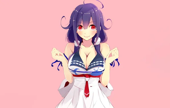 Girl, sexy, cleavage, long hair, dress, boobs, anime, beautiful