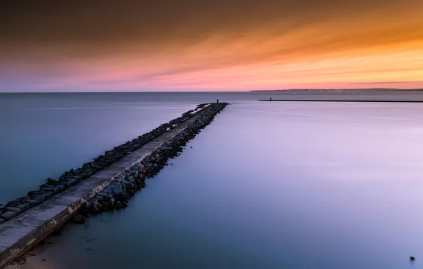 Картинка minimal, sunset, portugal, algarve, atlantic ocean