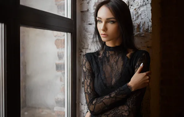 Картинка взгляд, девушка, поза, рука, портрет, окно, Ксения, Sergey Fat