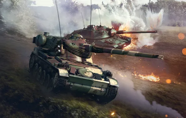 Игра, Дым, Война, Взрыв, Битва, Танк, Техника, Атака