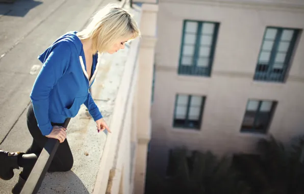 Girl, windows, woman, blue, model, blonde, female, Alysha Nett