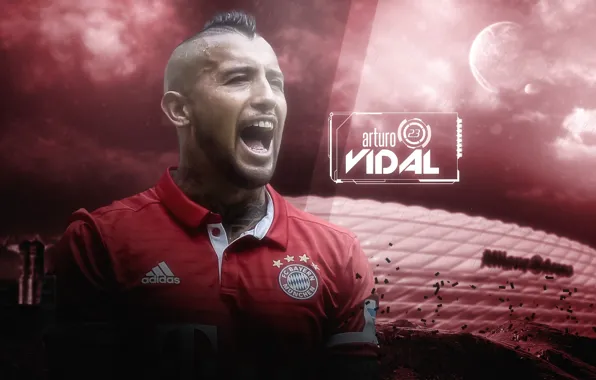 Wallpaper, sport, stadium, football, player, FC Bayern Munchen, Allianz Arena, Arturo Vidal