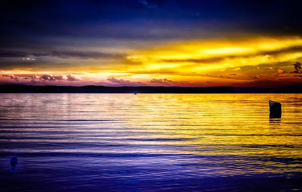 Море, небо, облака, пейзаж, закат, природа, красота