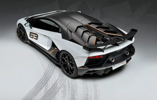 Lamborghini, суперкар, вид сверху, 2018, Aventador, Aventador SVJ, SVJ 63