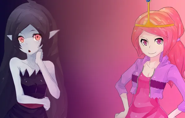 Картинка Marceline, the Vampire Queen, Princess Bubblegum, The Adventure Time