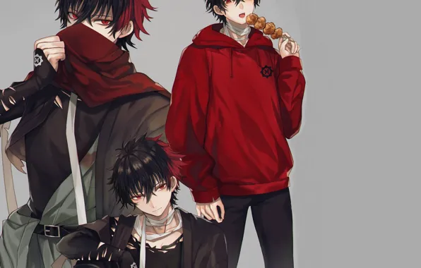 Еда, маска, парень, бинты, Touken Ranbu, ниньдзя, Танец Мечей