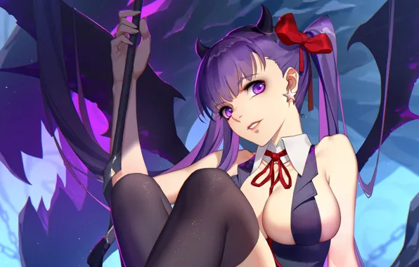 Девушка, оружие, згляд, fate/grand order