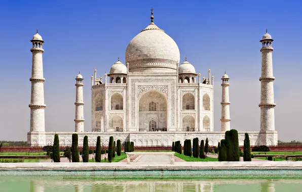Замок, Индия, памятник, храм, Taj Mahal, Тадж Махал, Agra, India
