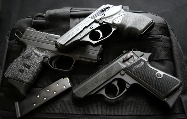 Картинка оружие, пистолеты, Springfield 9 mm, Walther PPKS 22, Bersa 380