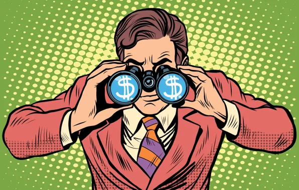 Картинка money, suit, business, binoculars