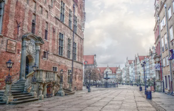 Street, building, poland, gdańsk